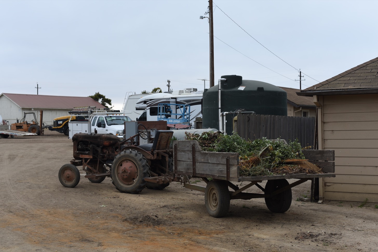 A rusty old tractor.