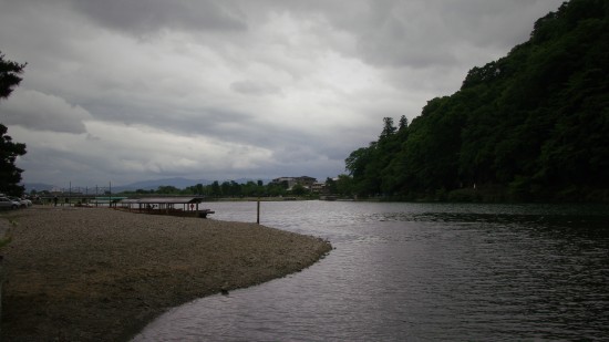 This is the Kamo River, through Kyoto.